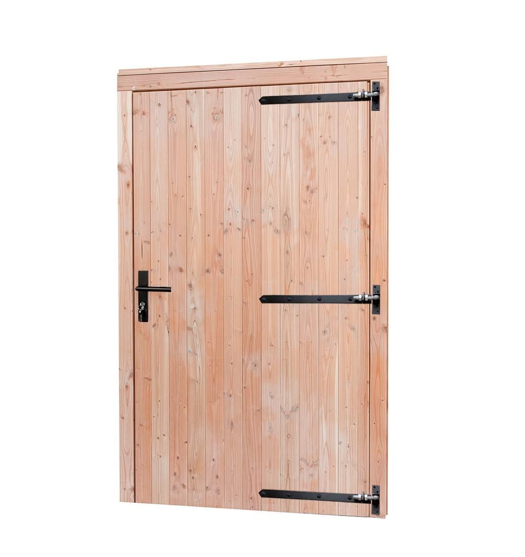 Douglas enkele deur extra breed met zwart beslag, rechtsdraaiend, 119x209cm, onbehandeld (1060677)