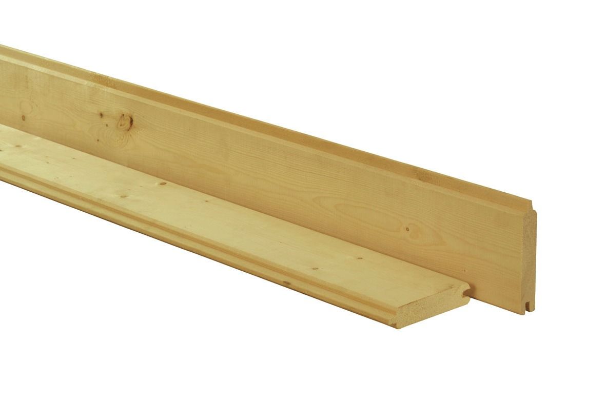 Scandinavisch vuren geschaafd blokhutprofiel 2,8x14,5x420cm groen geïmpregneerd (W26515)