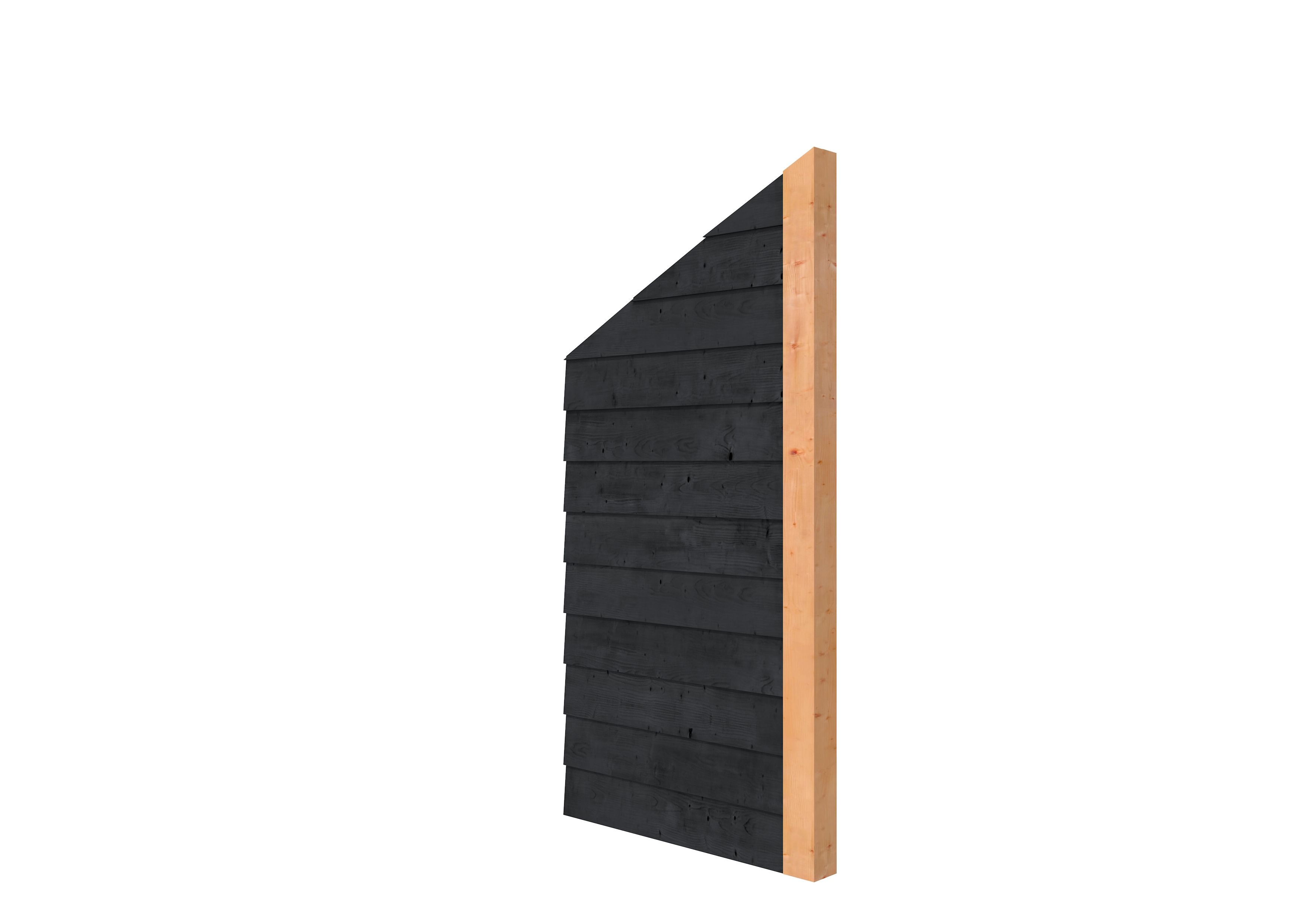 Douglas zijwand kapschuur Comfort/DHZ dubbelzijdig Zweeds rabat, zwart geïmpregneerd (W53586)