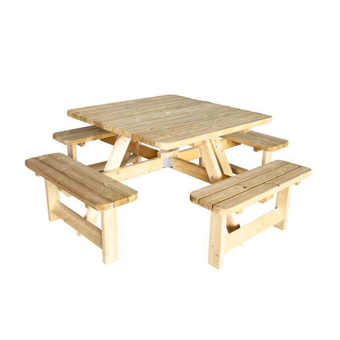 Picknicktafel Vierkant, 40 mm dik, bladmaat 115x115cm (1022808)