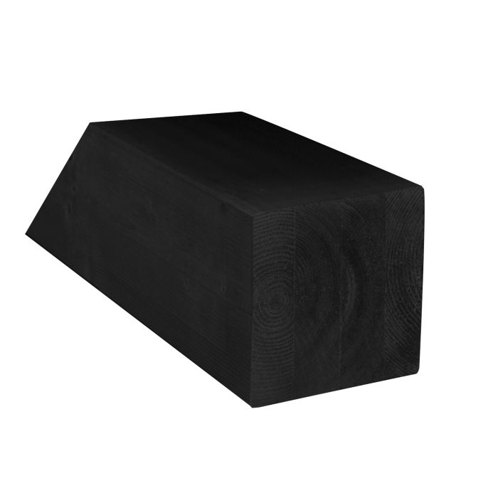 Vuren geschaafde paal verlijmd 14x14x400cm, zwart gedompeld (1058833)