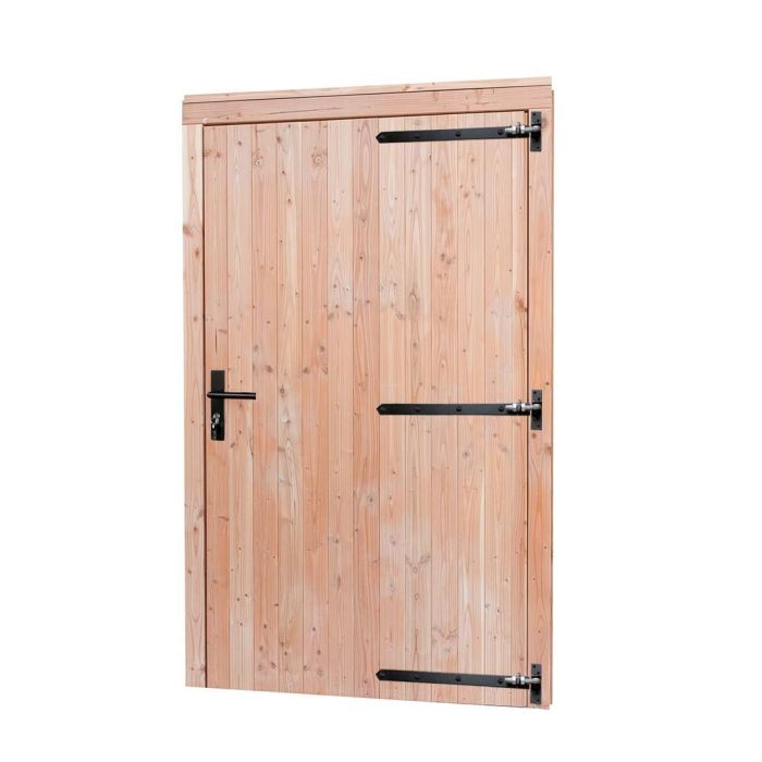 Douglas enkele deur extra breed met zwart beslag, rechtsdraaiend, 119x209cm, groen geïmpregneerd (1060681)