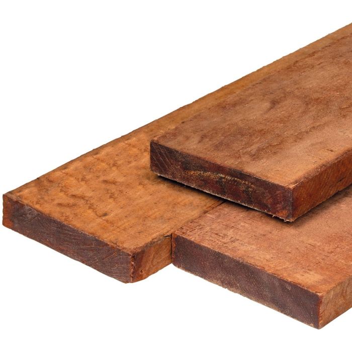 Hardhouten azobe beschoeiingsplank fijnbezaagd 2x20x400cm