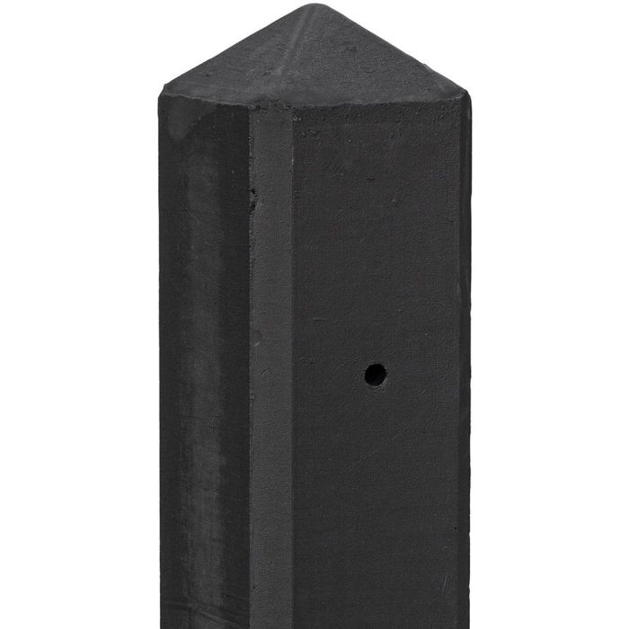 Betonpaal antraciet gecoat glad met diamantkop 10x10x280cm, T-paal