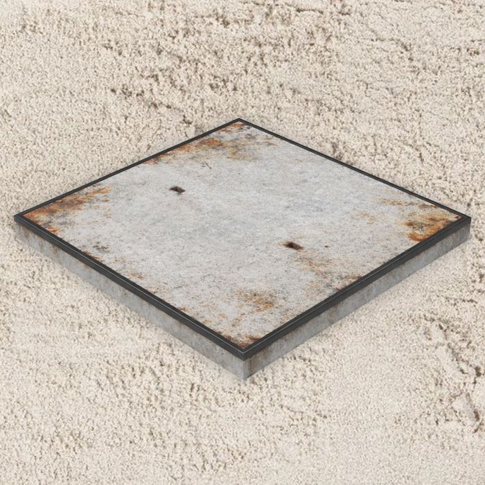 Gebruikte betonplaat 200x200x12cm hoekrand - A-keus