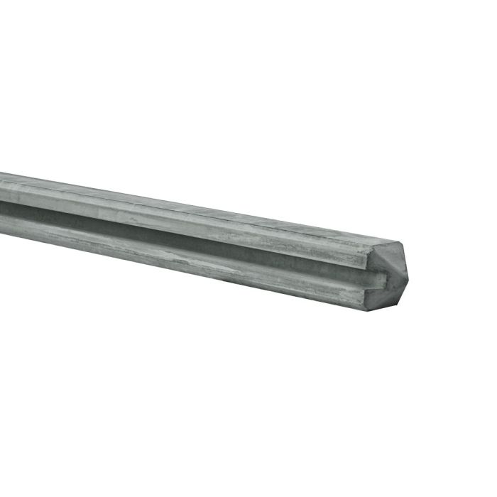 Betowood betonpaal met sleuf 11,5x11,5x278cm diamantkop, grijs eindpaal, ongecoat (W13050)
