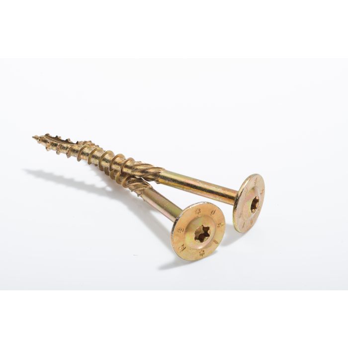 Gebintschroef 8x200mm T4, geelverzinkt inclusief bit, doos a 25 st (W19033)