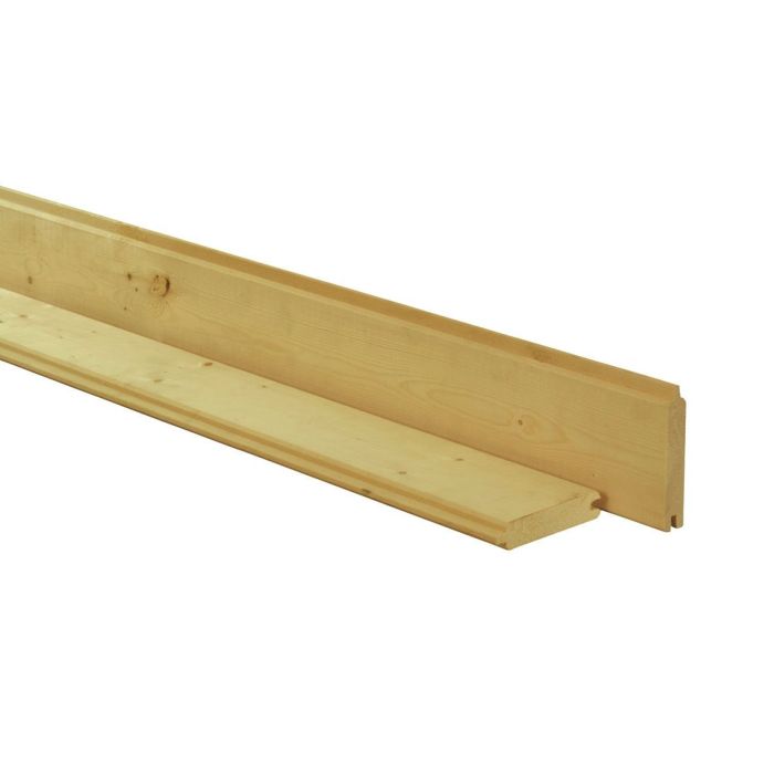 Scandinavisch vuren geschaafd blokhutprofiel 2,8x14,5x420cm groen geïmpregneerd (W26515)