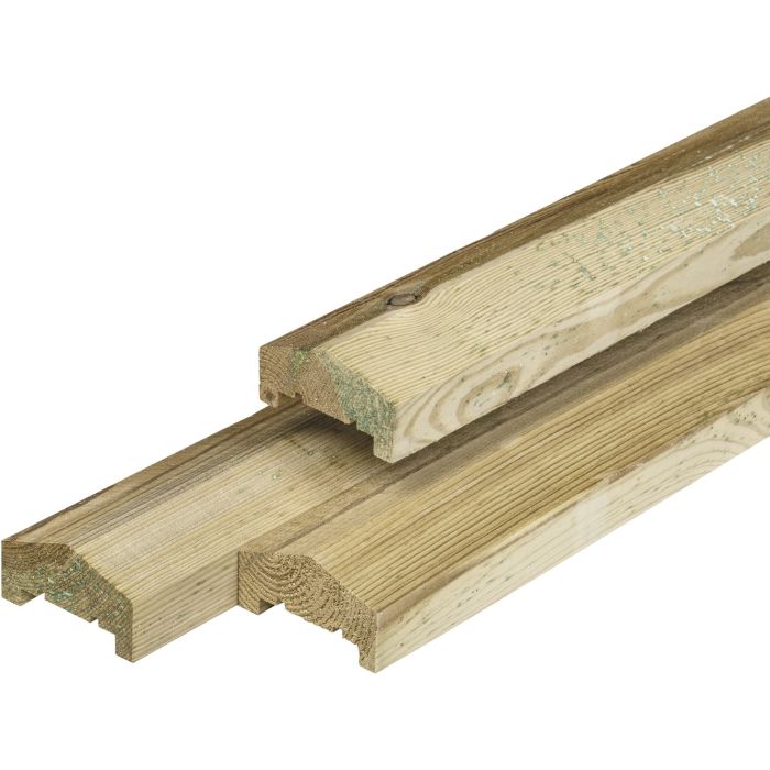 Grenen afdekkap met sponning 3,5x8,5x180cm