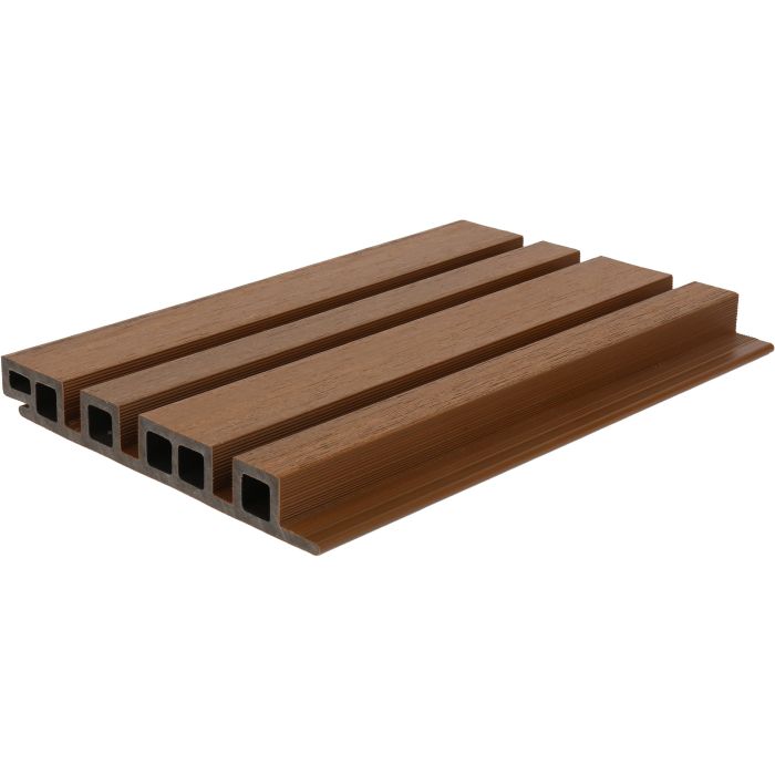 NewTechWood composiet co-extrusie wand bekleding castellation 4325 profiel, 2,5x19,6x290cm, Teak