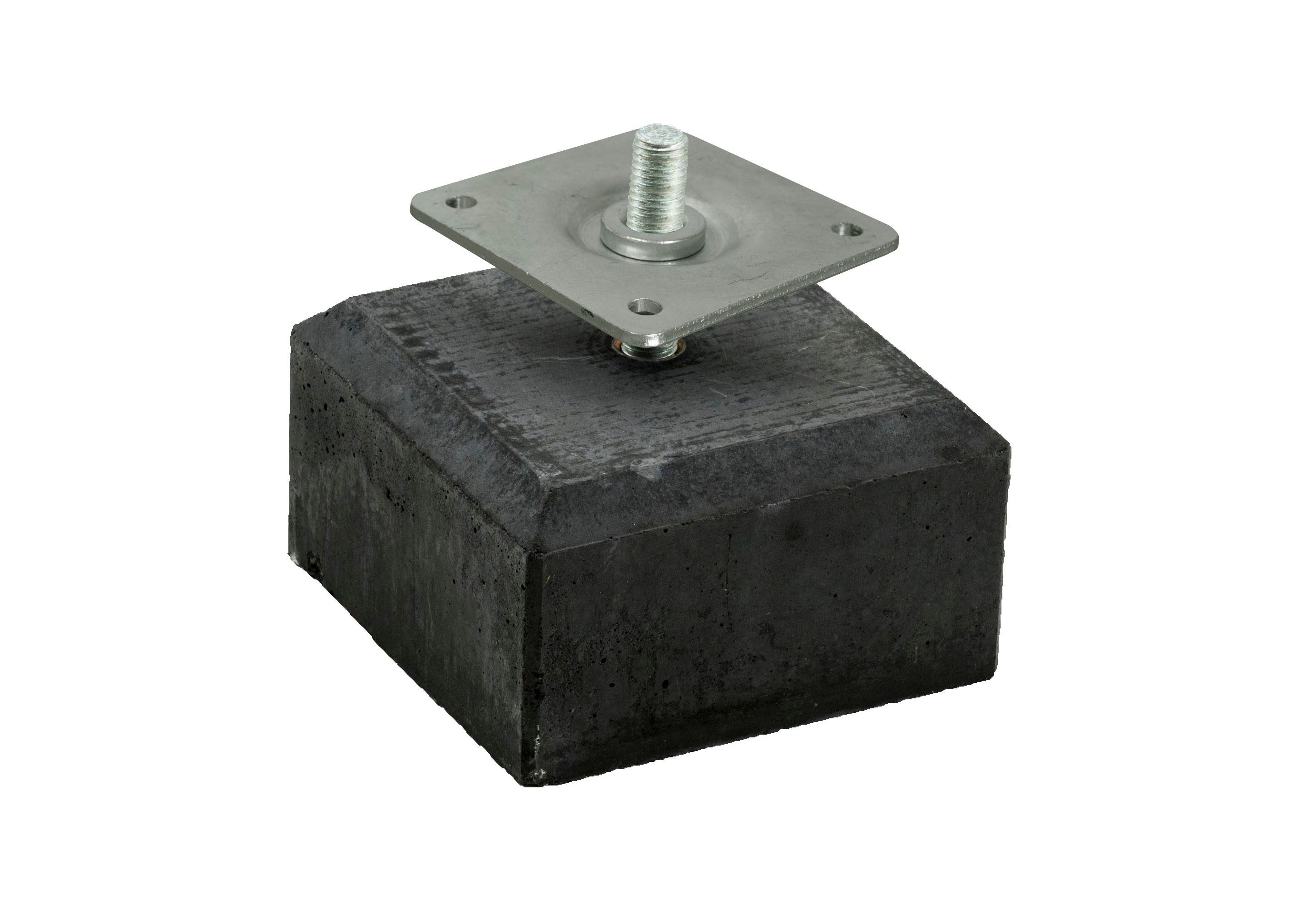 Betontegel 18x18x10cm, schroefdraad M20, antraciet (1001205)