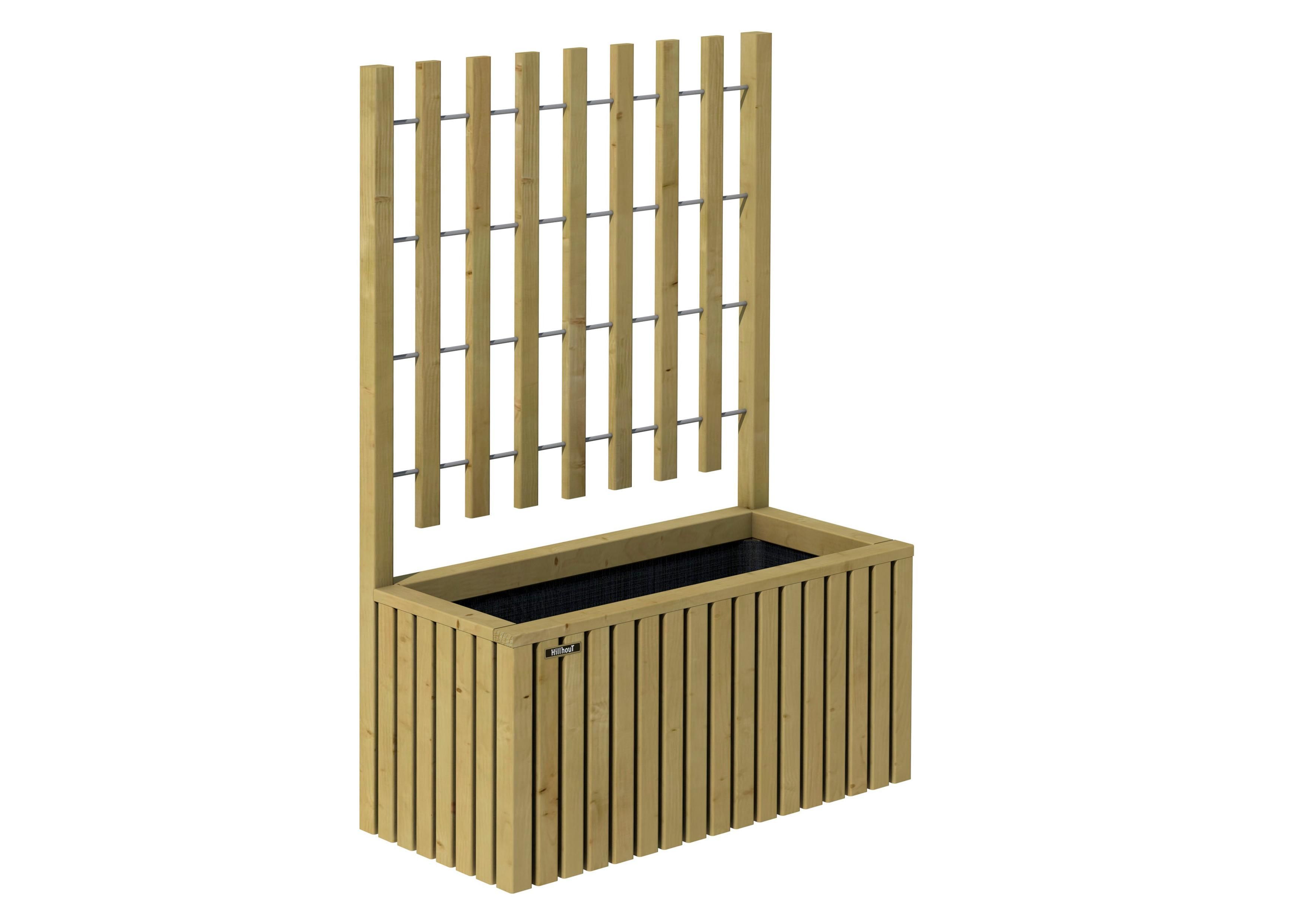 Elan Trellisbloembak, 89x42x42cm hoogte 130cm groen geïmpregneerd (1063081)
