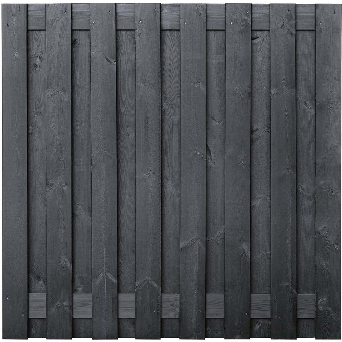 Gardenlux Grenen scherm 17 planks-15mm zwart gespoten 180x180cm Arizona