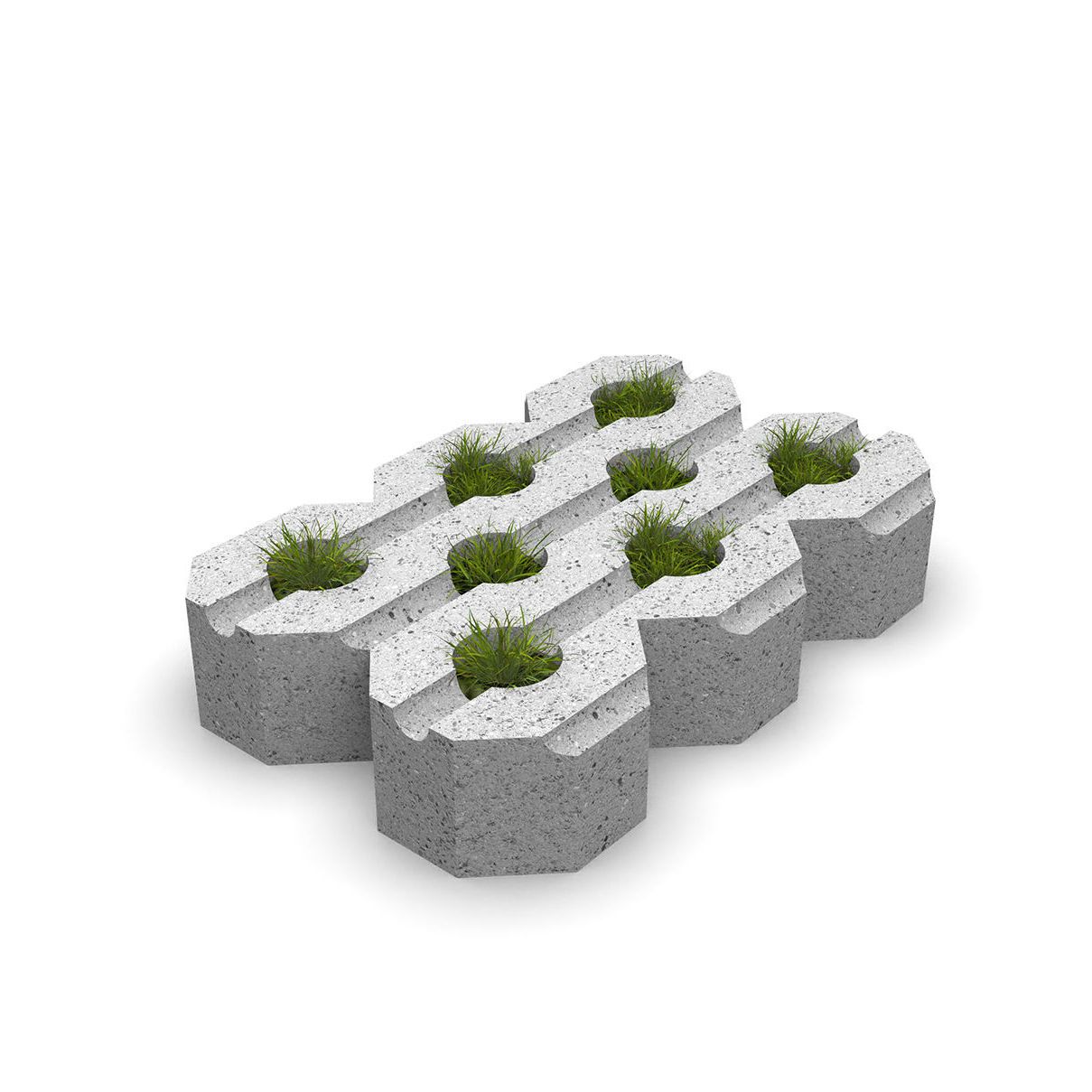 Grastegel 60x40x15cm grijs