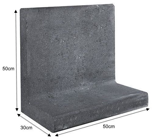L-Element 50x30x50cm Zwart