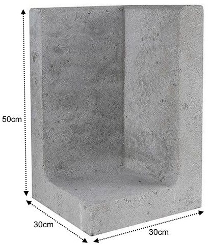L-Element Hoek 30x30x50cm Grijs