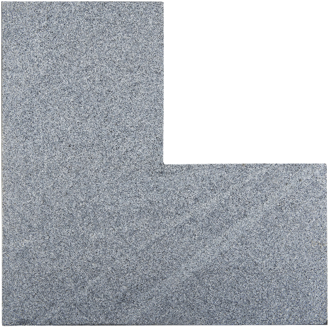 Graniet vijverrand Dark Grey Flamed Hoek donkergrijs 3x25x50/50cm