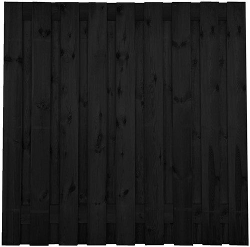 Gardenlux grenen scherm 19 planks/15mm zwart gespoten 180x180cm Tucson