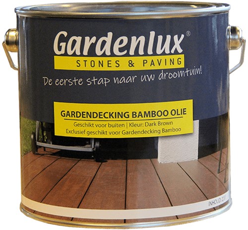 Gardendecking bamboo vlonderplank olie 2,5 liter Dark Brown
