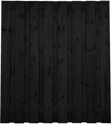 Gardenlux grenen scherm 17 planks/15mm zwart gespoten 180x180cm Arizona